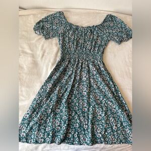 Luxology Teal Floral Dress